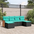 Afuera Living Contemporary Steel Patio Sofa Set in Black/Blue
