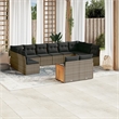 Afuera Living Synthetic Poly Wicker 12 Piece Steel Sofa Set in Gray
