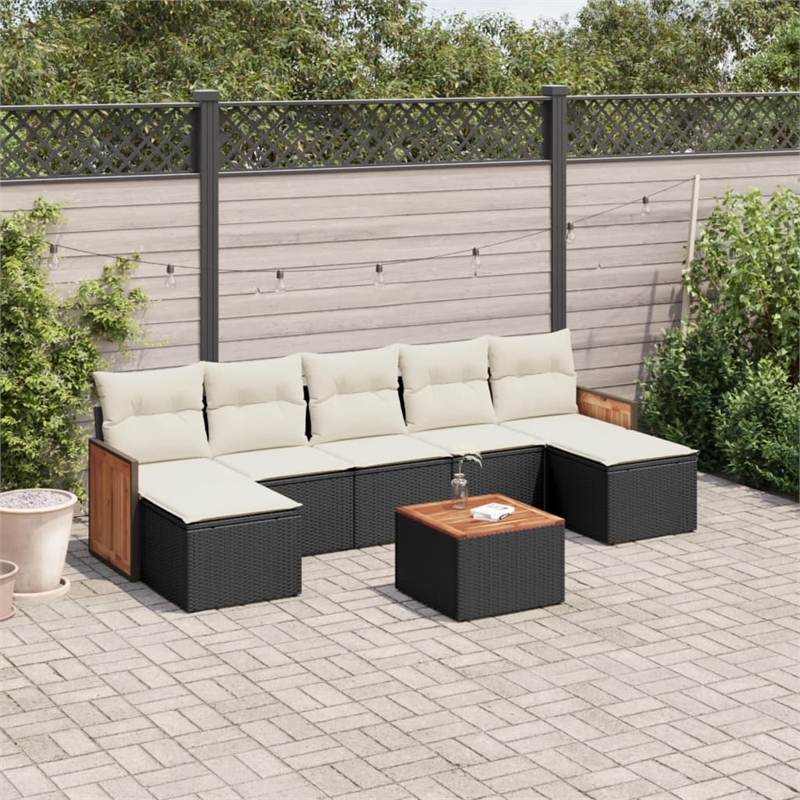 Afuera Living Contemporary 8 Piece Steel Large Sofa Set in Black