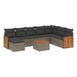 Afuera Living Contemporary 9 Piece Large Patio Sofa Set in Gray