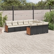 Afuera Living Contemporary 10 Piece Large Sofa Set in Black/Cream