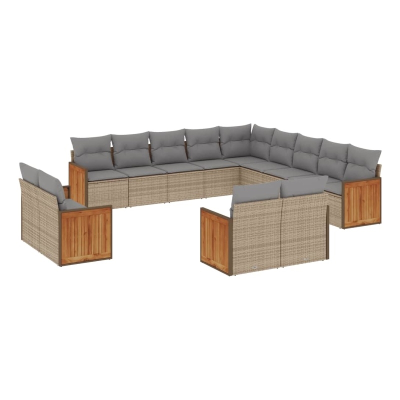 Afuera Living Contemporary 13 Piece Steel Large Sofa Set in Beige