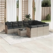 Afuera Living Contemporary 11 Piece Steel Small Sofa Set in Gray