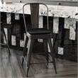 Afuera Living Counter Stool with Removable Back/Poly Seat-Black/Black