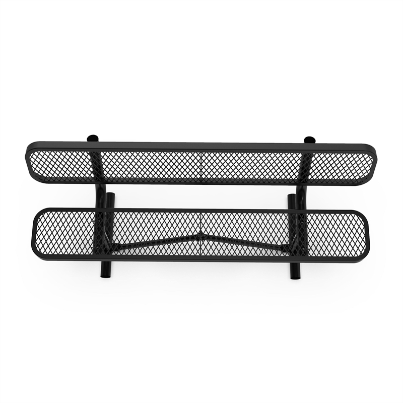 Afuera Living 6' Expanded Mesh Metal Outdoor Bench with Backrest in Black