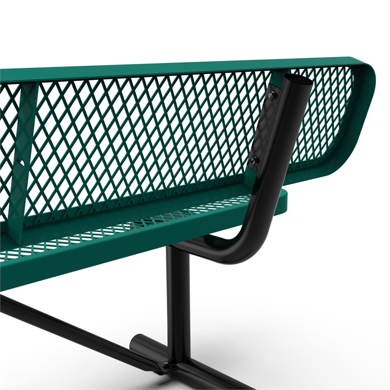 Afuera Living 6' Expanded Mesh Metal Outdoor Bench with Anchors in Green