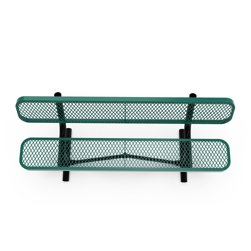 Afuera Living 6' Expanded Mesh Metal Outdoor Bench with Anchors in Green