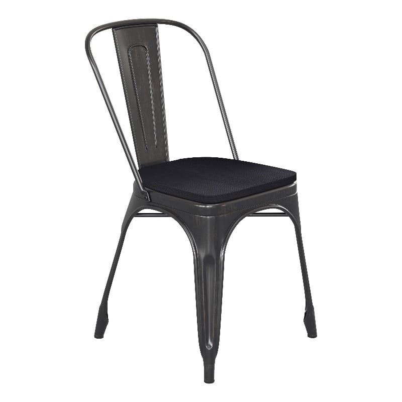 Afuera Living All-Weather Stack Chair & Poly Resin Seat in Antique Gold/Black