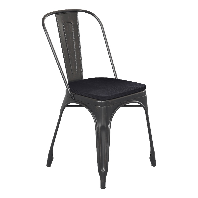 Afuera Living All-Weather Stack Chair & Poly Resin Seat in Antique Gold/Black