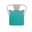 Afuera Living All-Weather Commercial Stack Chair & Poly Resin Seat in White/Mint