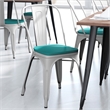 Afuera Living All-Weather Commercial Stack Chair & Poly Resin Seat in White/Mint