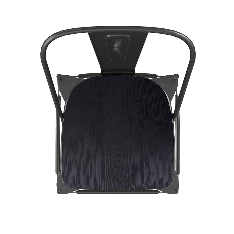 Afuera Living Counter Height Stool with Poly Resin Seat in Black/Black