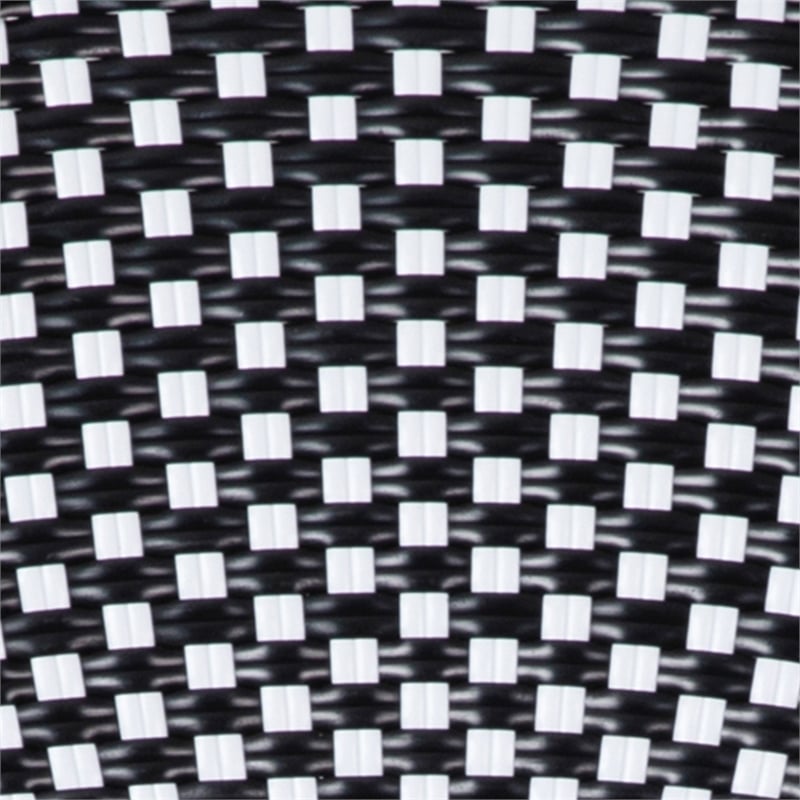 Afuera Living 2 Pack Paris Chair with Natural Metal Frame in Black/White