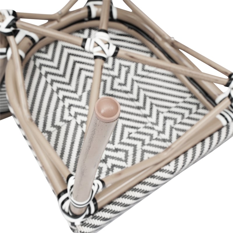 Afuera Living 2 Paris Chairs with LT Natural Metal Frame in Black/White