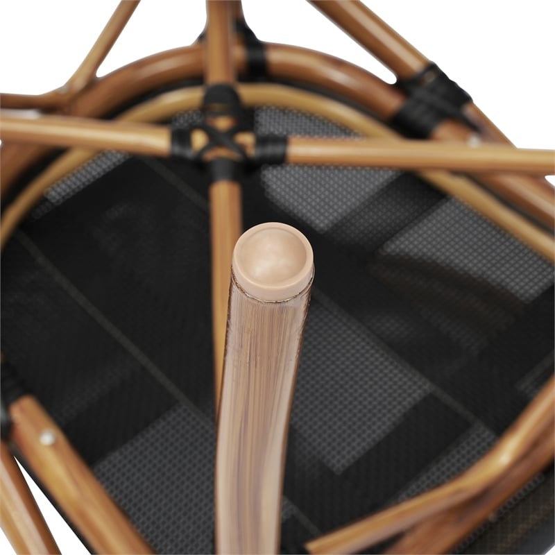 Afuera Living 2 Pack Paris Chairs with Arms & Natural Metal Frame in Black