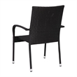 Afuera Living Stacking Steel Framed Black Wicker Dining Armchairs - 2 Pack