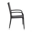 Afuera Living Stacking Steel Framed Black Wicker Dining Armchairs - 2 Pack
