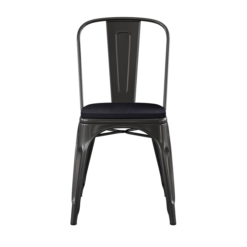 Afuera Living All-Weather Stack Chair & Poly Resin Seat in Black/Black
