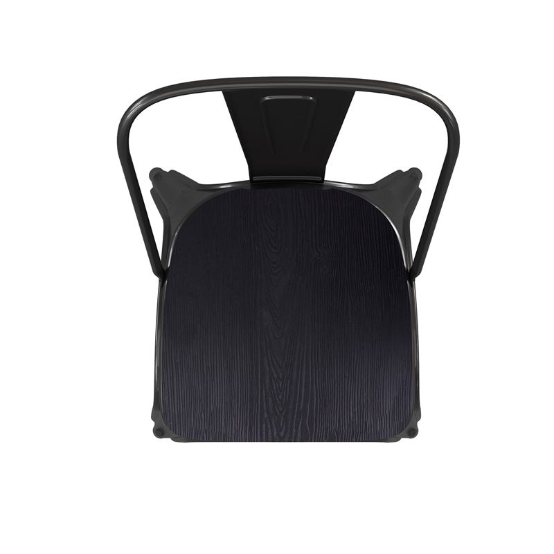 Afuera Living All-Weather Stack Chair & Poly Resin Seat in Black/Black