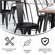 Afuera Living All-Weather Stack Chair & Poly Resin Seat in Black/Black