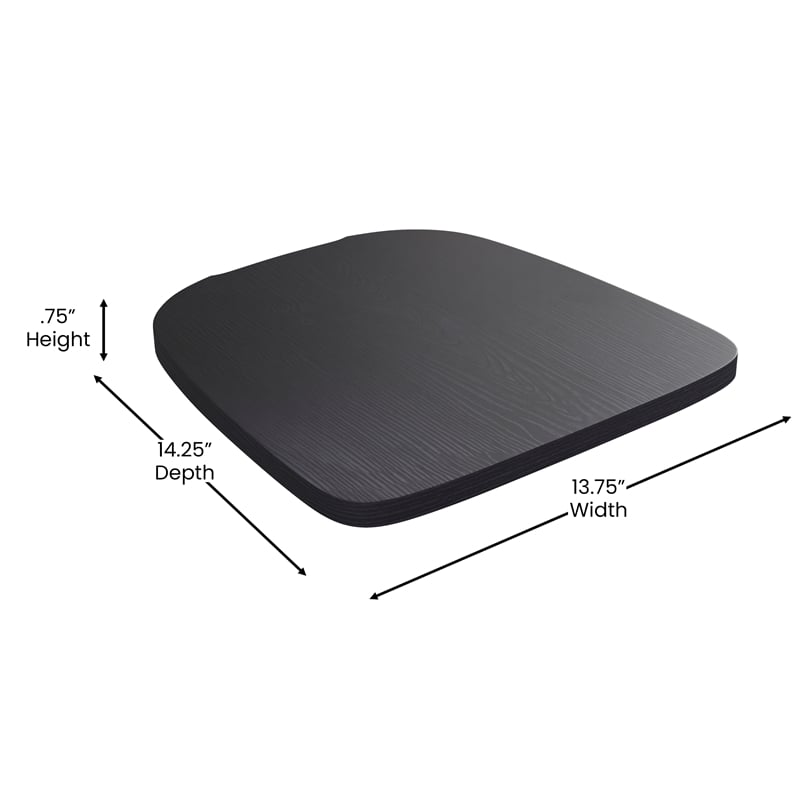 Afuera Living All-Weather Stack Chair & Poly Resin Seat in Black/Black