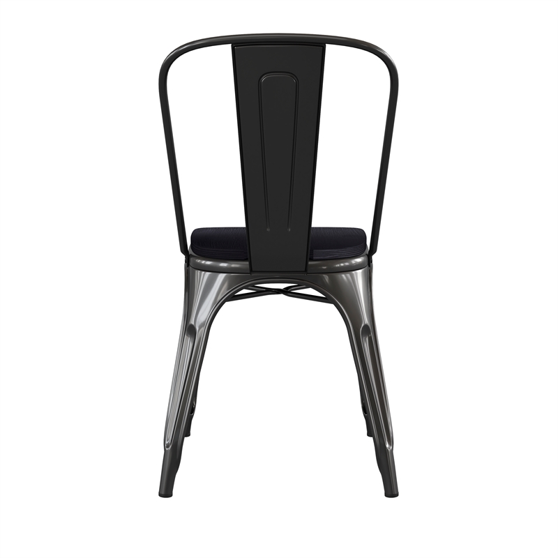 Afuera Living All-Weather Stack Chair & Poly Resin Seat in Black/Black