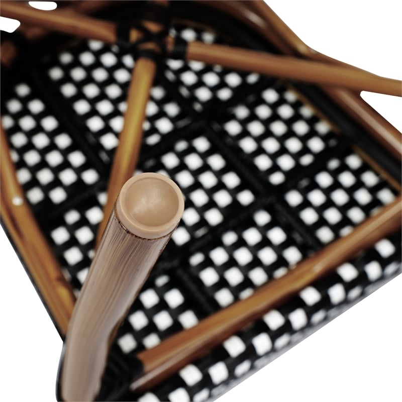 Afuera Living 2 Pack Paris Chairs with Arms with Metal Frame in Black/White