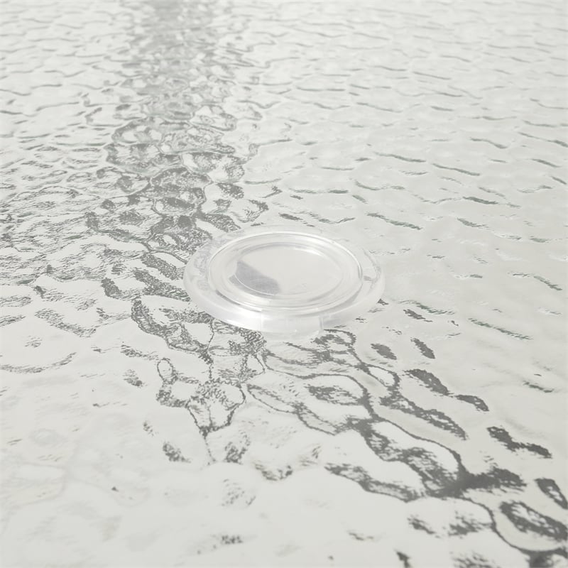 Afuera Living 35x59 Glass & Steel Patio Table with Umbrella Hole in Black