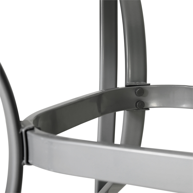 Afuera Living 35x59 Glass & Steel Patio Table with Umbrella Hole in Silver