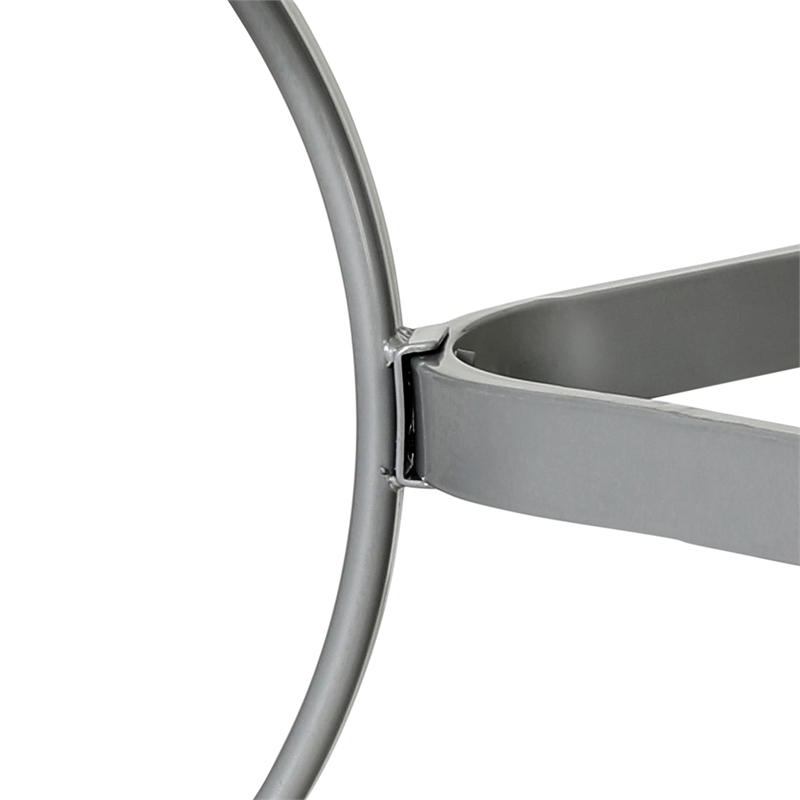 Afuera Living 35x59 Glass & Steel Patio Table with Umbrella Hole in Silver