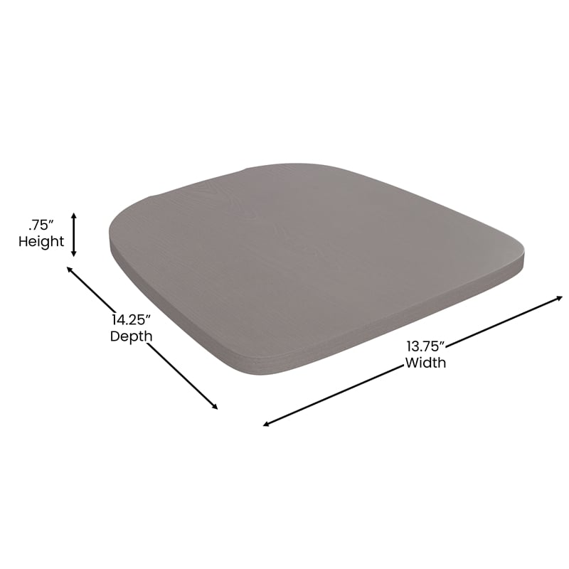 Afuera Living Metal Stack Chair with Arms & Poly Resin Seat in Silver/Gray