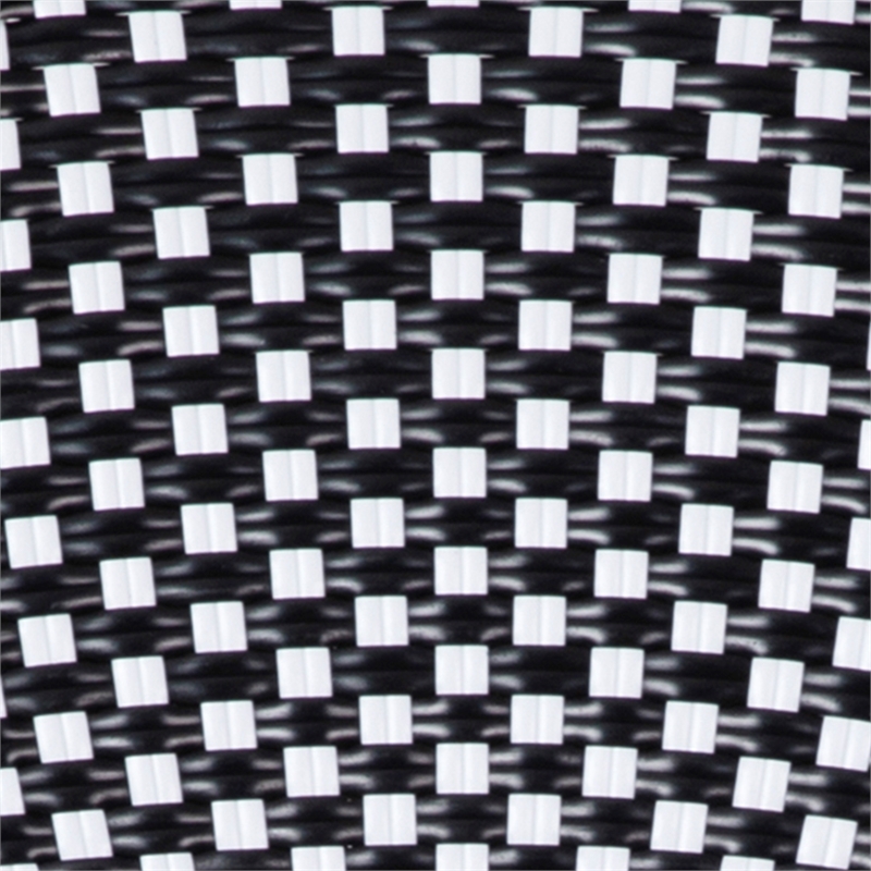 Afuera Living Paris Chair with Bamboo Print Aluminum Frame in Black/White
