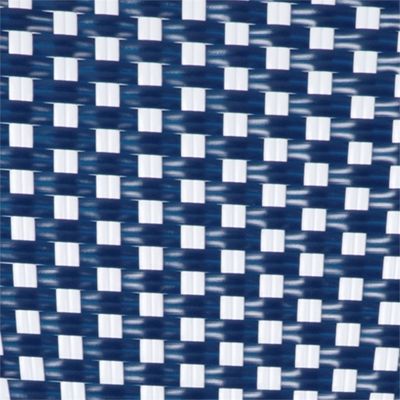 Afuera Living Paris Chair with Bamboo Print Aluminum Frame in Navy/White