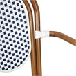 Afuera Living Paris Chair with Bamboo Print Metal Frame in White/Navy