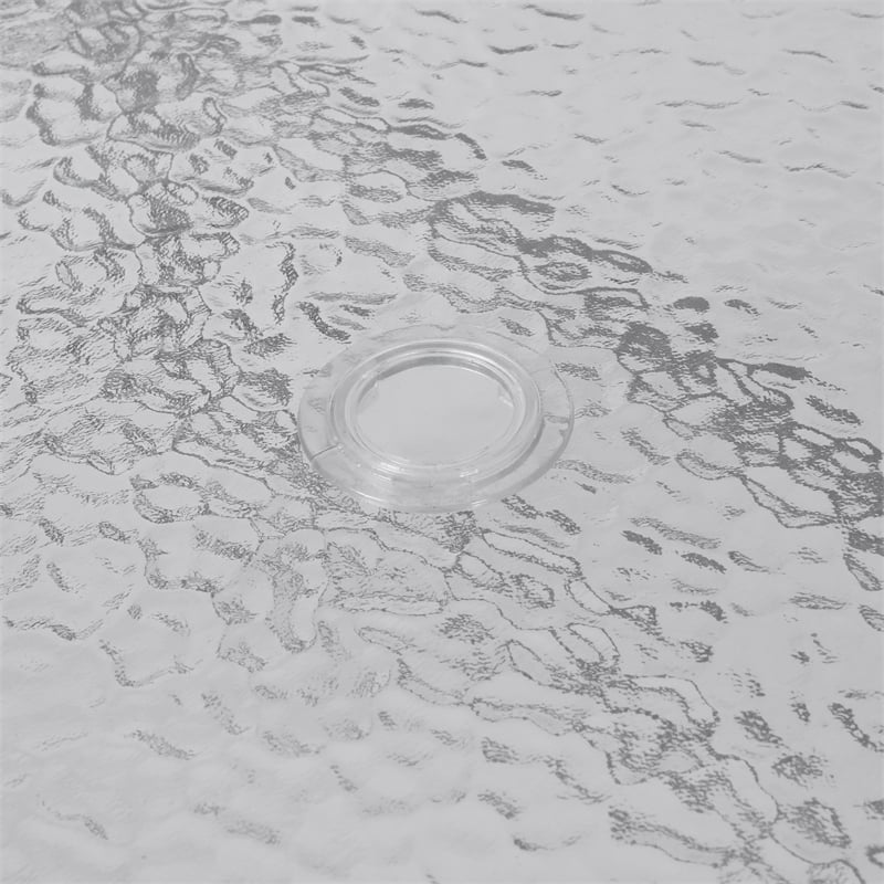 Afuera Living 47.25x27.5 Glass & Steel Patio Table with Umbrella Hole in Silver