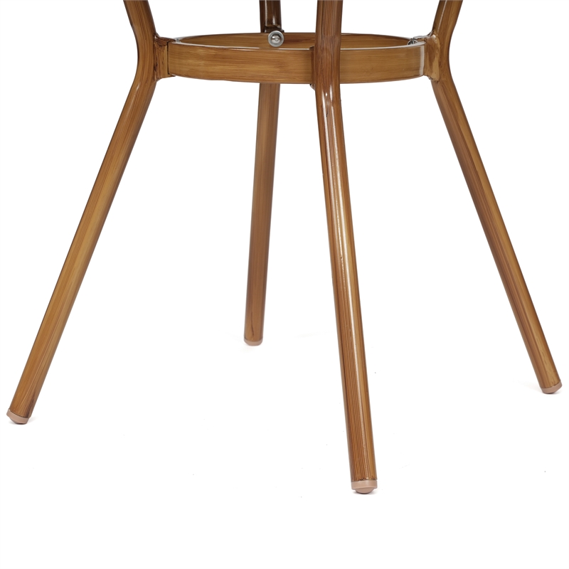 Afuera Living Indoor/Outdoor Commercial Glass Top Bistro Table in Black