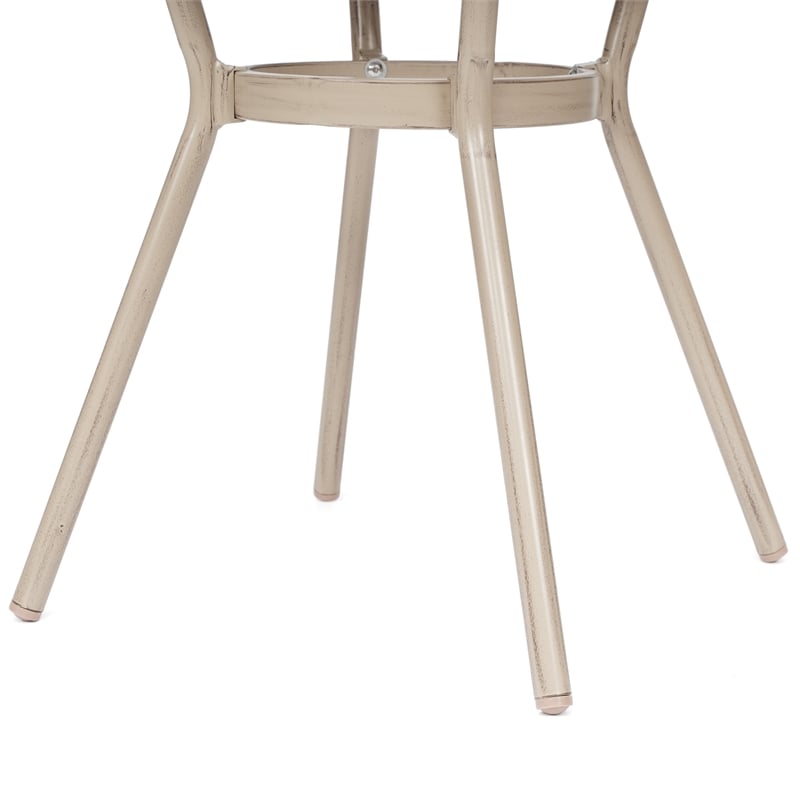 Afuera Living Indoor/Outdoor Commercial Glass Top Bistro Table in Black/White