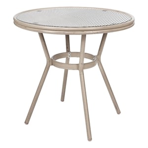 Afuera Living Indoor/Outdoor Commercial Glass Top Bistro Table in Black/White