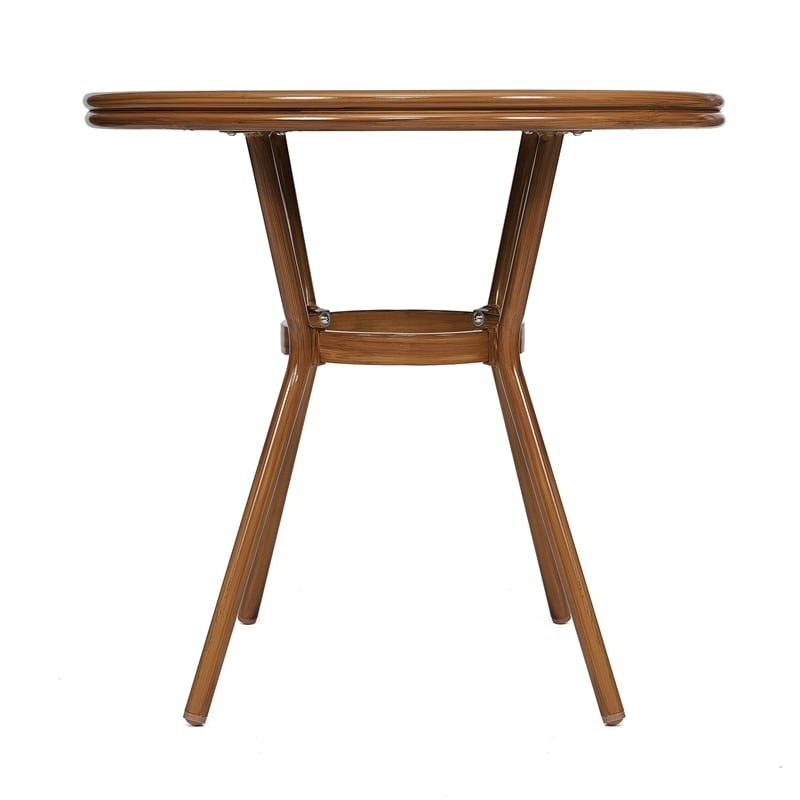 Afuera Living Indoor/Outdoor Commercial Glass Top Bistro Table in Black/White