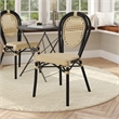 Afuera Living All-Weather Paris Chair with Black Metal Frame in Natural