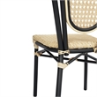 Afuera Living All-Weather Paris Chair with Black Metal Frame in Natural