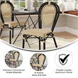 Afuera Living All-Weather Paris Chair with Black Metal Frame in Natural
