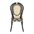 Afuera Living All-Weather Paris Chair with Black Metal Frame in Natural