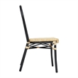 Afuera Living All-Weather Paris Chair with Black Metal Frame in Natural