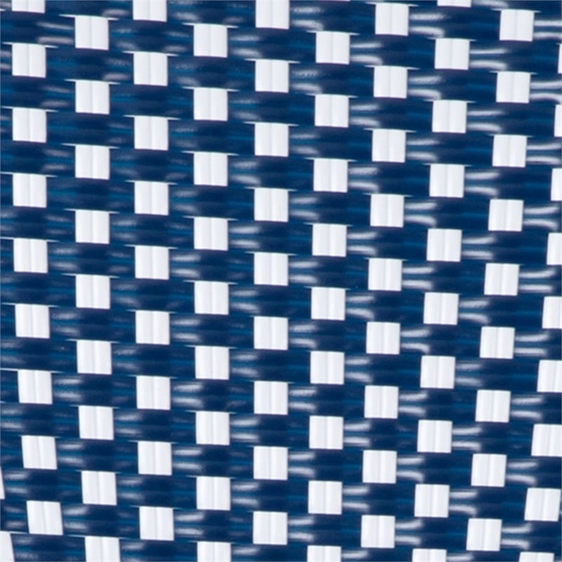 Afuera Living Paris Chair with Bamboo Print Metal Frame in Navy/White