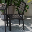 Afuera Living Outdoor Faux Teak Patio Side Chair with Gray Wash Poly Slats