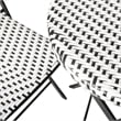 Afuera Living 3PC Black and White Indoor/Outdoor PE Rattan Folding Bistro Set