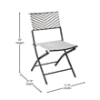 Afuera Living 3PC Black and White Indoor/Outdoor PE Rattan Folding Bistro Set