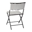 Afuera Living 3PC Black and White Indoor/Outdoor PE Rattan Folding Bistro Set