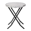 Afuera Living 3PC Black and White Indoor/Outdoor PE Rattan Folding Bistro Set